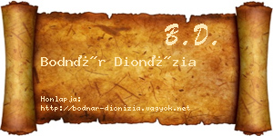 Bodnár Dionízia névjegykártya